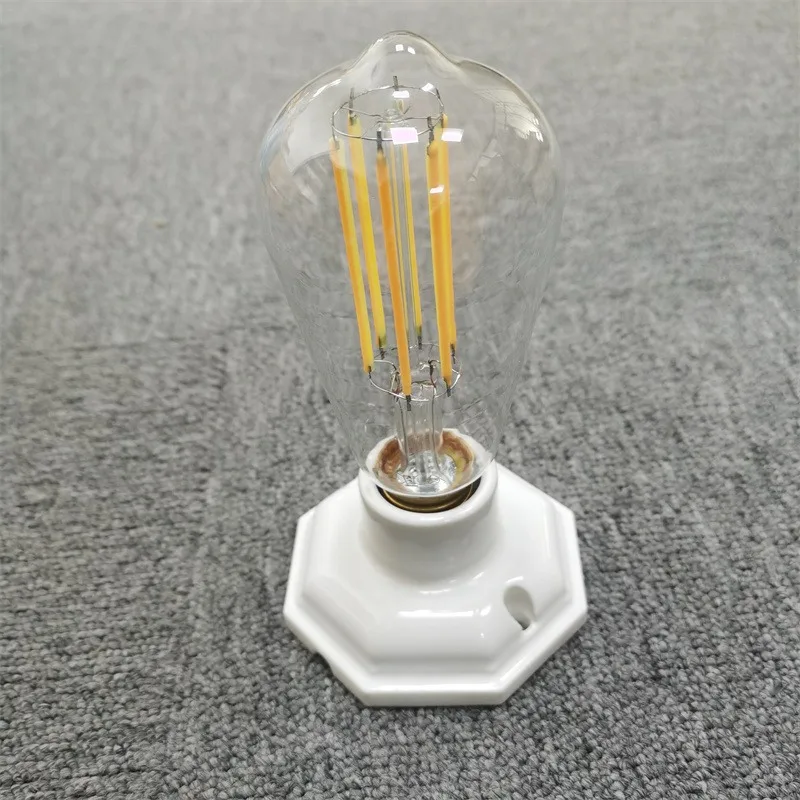 DIY Vintage Ceramic Light Bulb Socket for E26 E27 Edison Bulb Porcelain Wall Ceiling Light Lamp Holder Replacement Lampholder