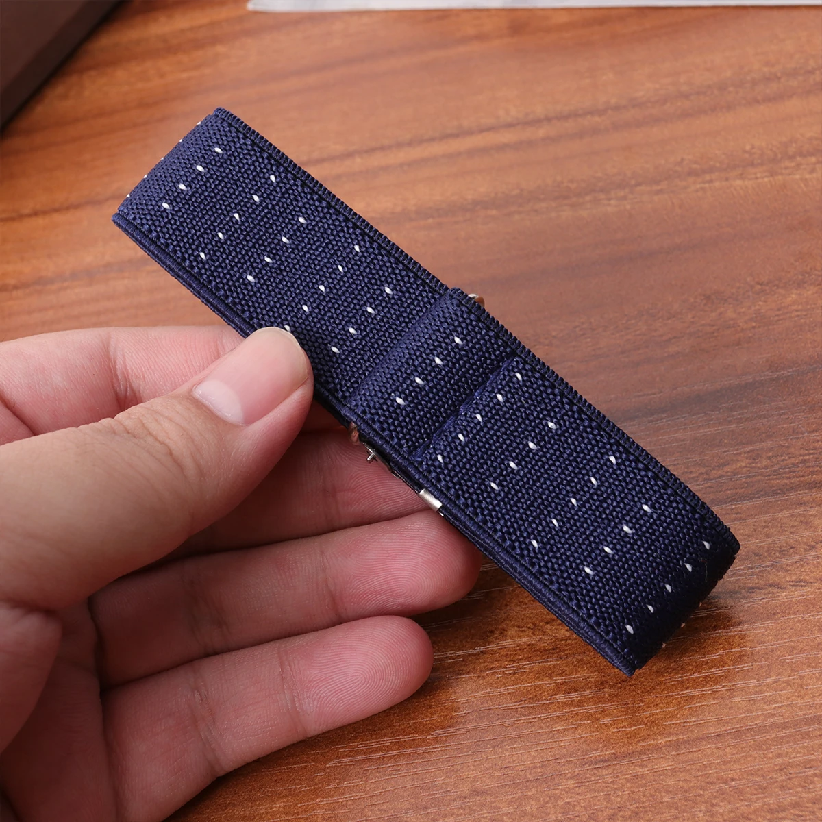 

1Pair Shirt Armband Non Adjustable Chinlon Durable Anti-Slip Shirt Stay Belt for Men Women Formal Office Wear Purplish Blue