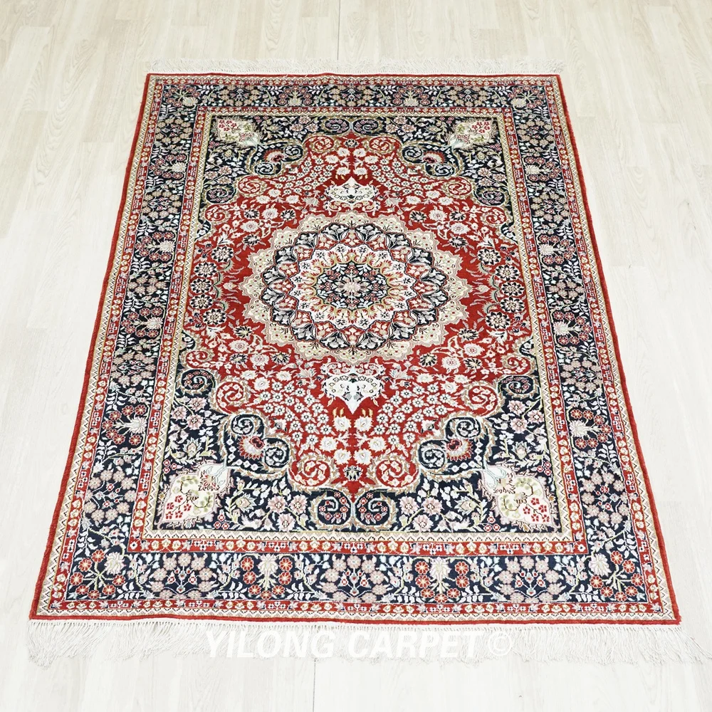 122x183cm Perisan Silk Carpet Vantage Antique Oriental Handmade Luxury Villa Rugs (YHW90AB)