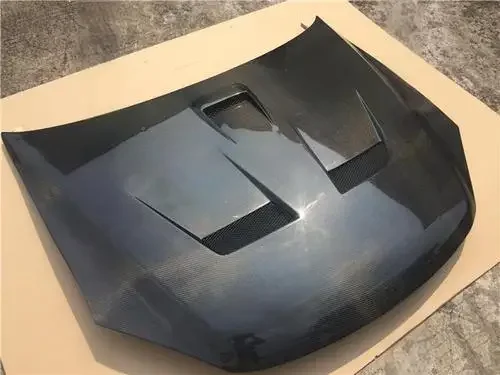 ACCESSORI CAPPUCCIA PER MACCHINA A ANTERIORE AUTO CARBONIO STILE NERO LUCE CAPPUCCIA BONNETE IN FIBRA DI CARBONIO