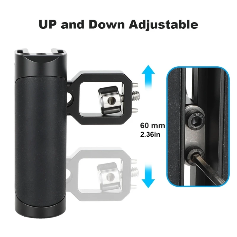 

Camera Cage Side Handle Metal 1/4inch Screw for DSLR Hand Grip for Camera Monitor Cage Photography Accessories K1KF