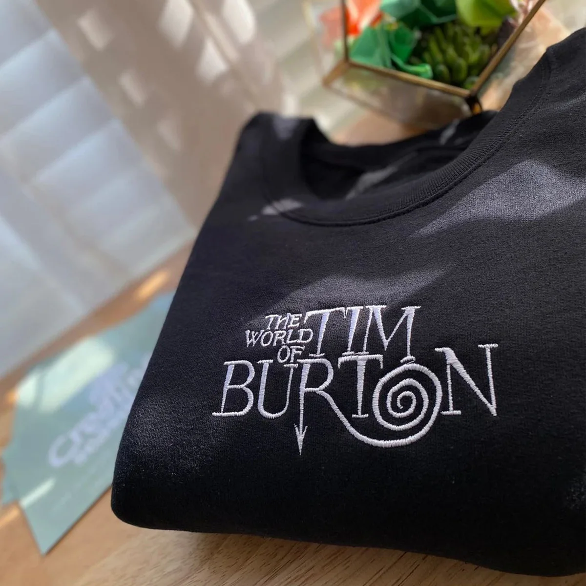 Die Welt von Tim Burton Vintage bestickte Unisex-Sweatshirts Rundhals ausschnitt lose Baumwolle dicke Fleece Pullover Herbst Winter Tops