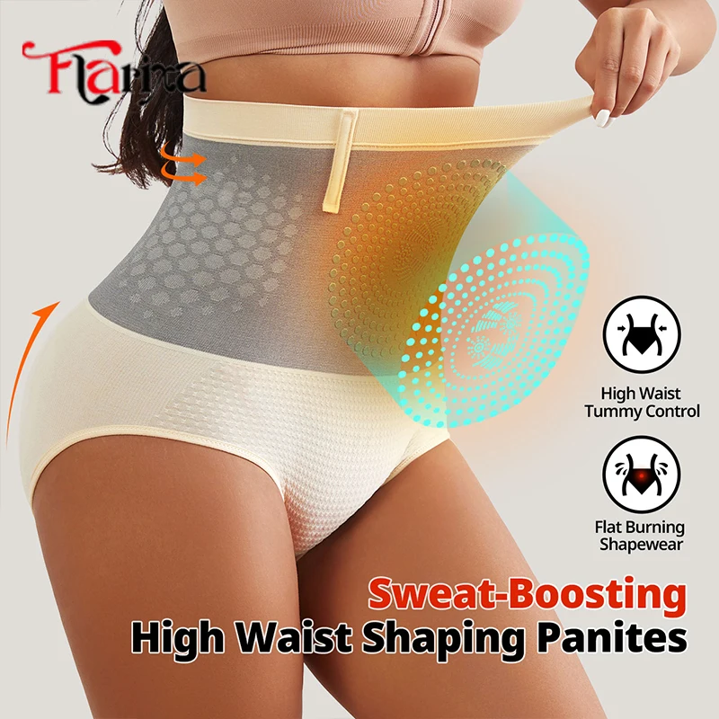 Flarixa Seamless Shapewear Panties Women High Waist Tummy Control Briefs Warm Underwear Body Shaper Comfortable Butt Lifter