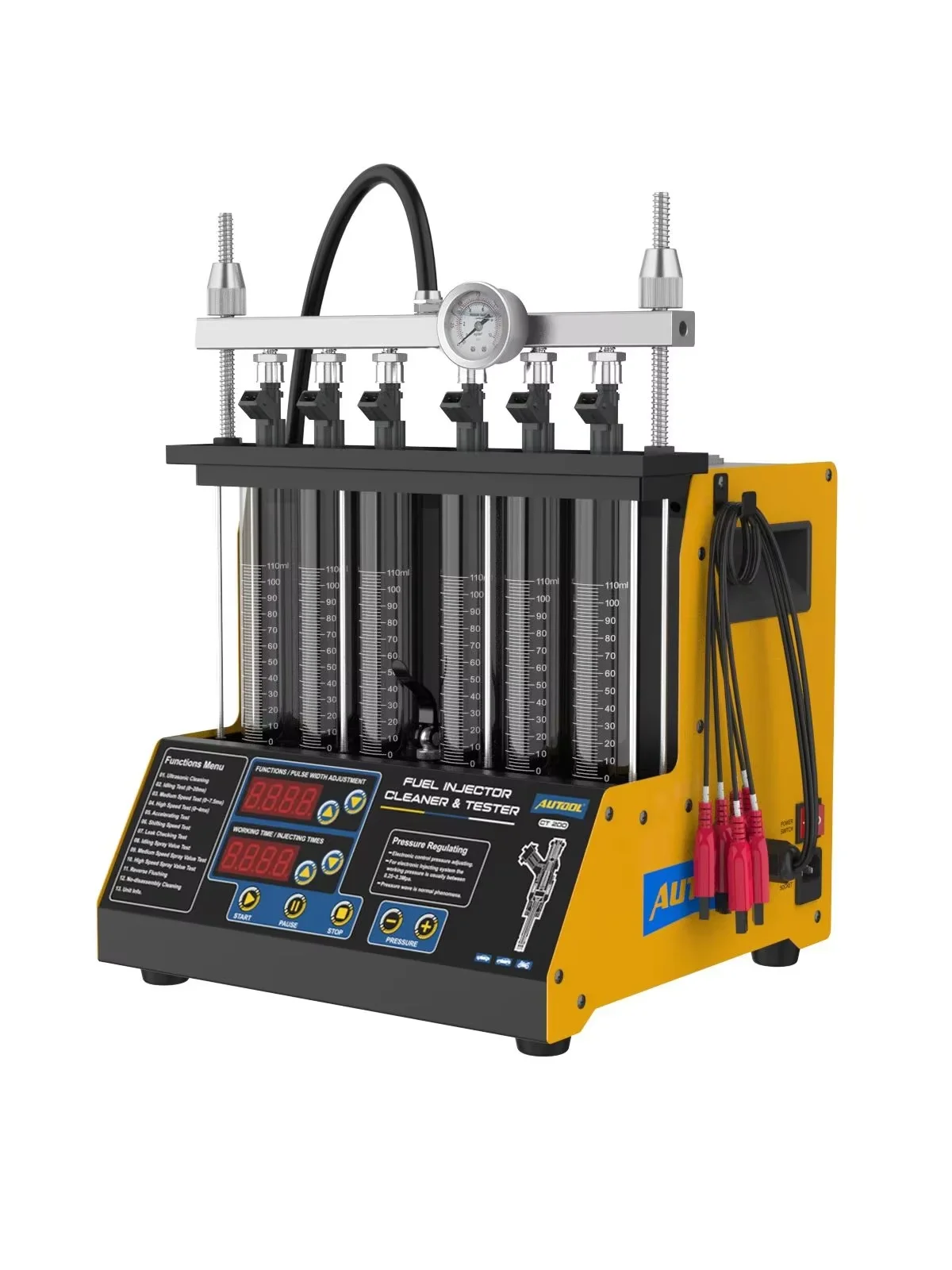 AUTOOL CT200 自動車燃料噴射装置テスター洗浄機 超音波ガソリンノズルクリーナー 燃料噴射装置 6気筒対応