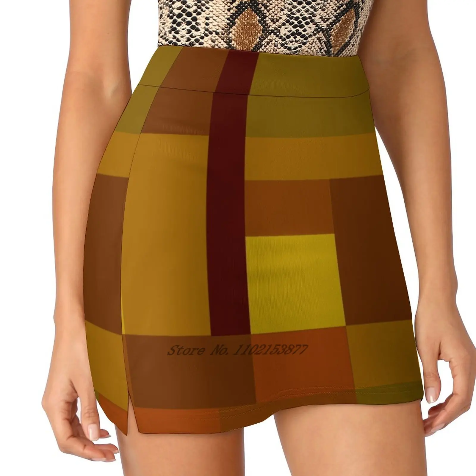 

Abstract #385 Women's Fashion Sporting Skirt With Pockets Tennis Golf Running Skirts Piet Mondriaan Mondrian Digital Abstract