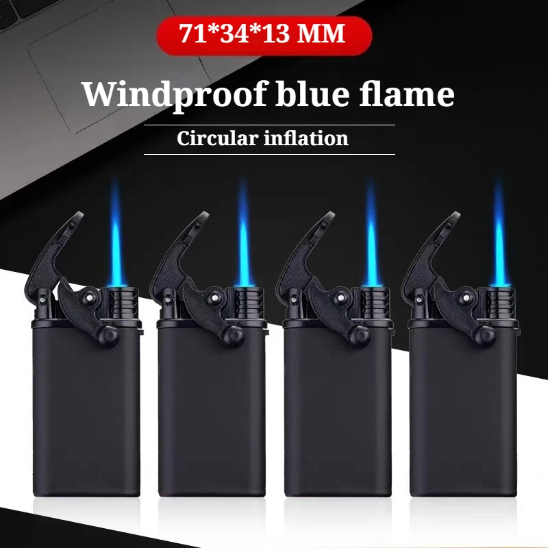 

Mini Metal Windproof Blue Flame Lighter Direct Inflatable Men's Smoking Accessories Cigarette Lighter Gadget Factory Wholesale