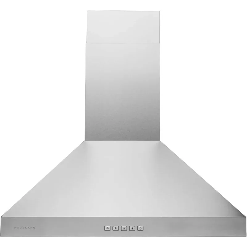 Hauslane Wall Mount Range Hood 30 Inch, Pro Model, Stainless Steel Range Hood, Strong Suction, Changeable LED Lamps