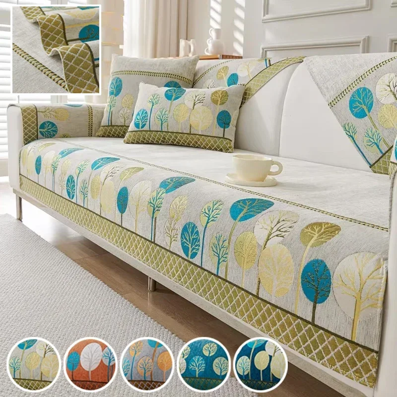 Chenille Anti-slip Sofa Mat for Living Room Bohemia Morocco Style Sofa Cushion Towel All-inclusive Corner Sofa Cover Home Decor