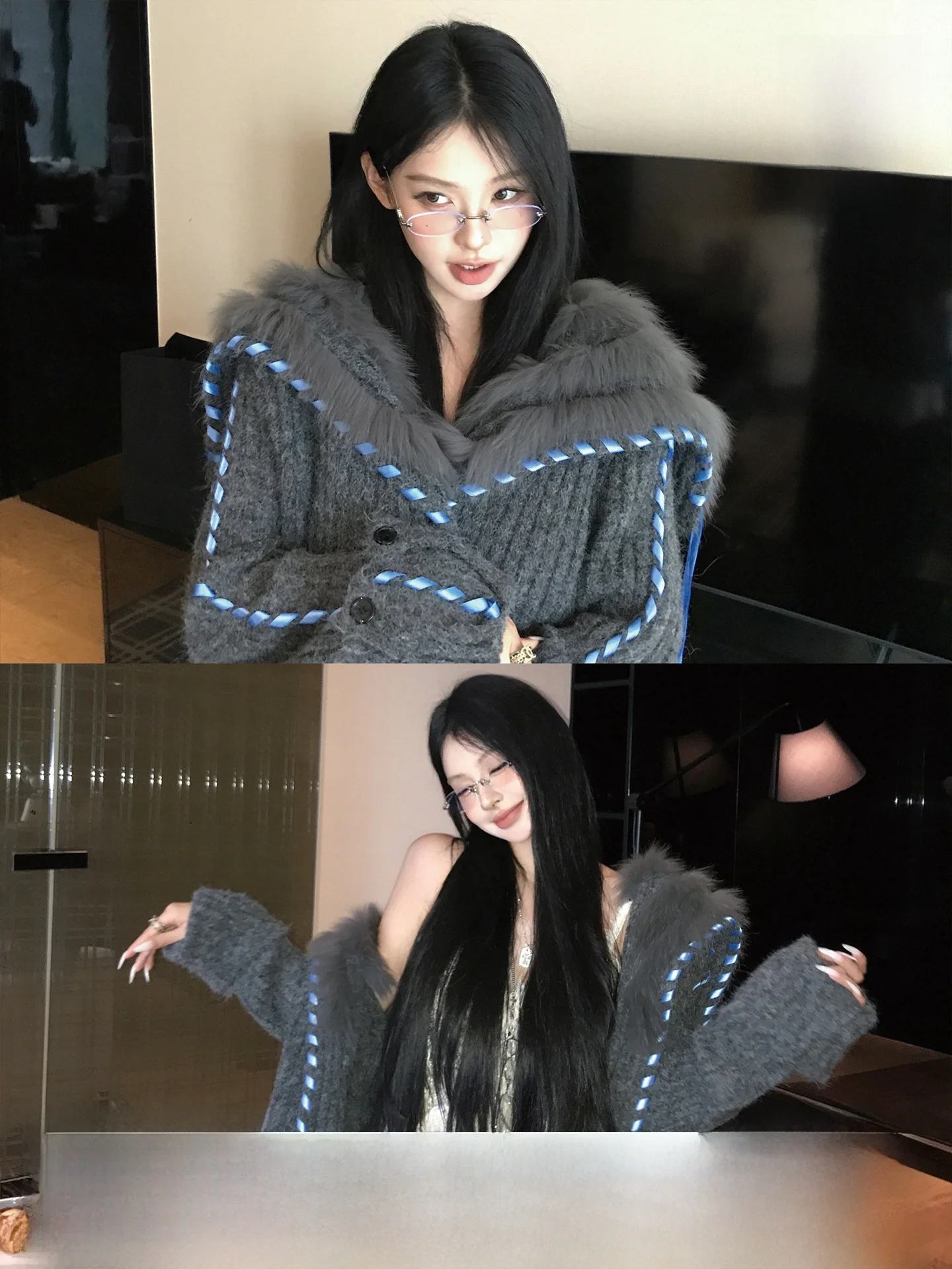 

Okaaay Lazy Sle Women's Thiened Fur Coat Open Cardigan Autumn Winter Outerwear Flip Collar Commute Faion Loose Fit