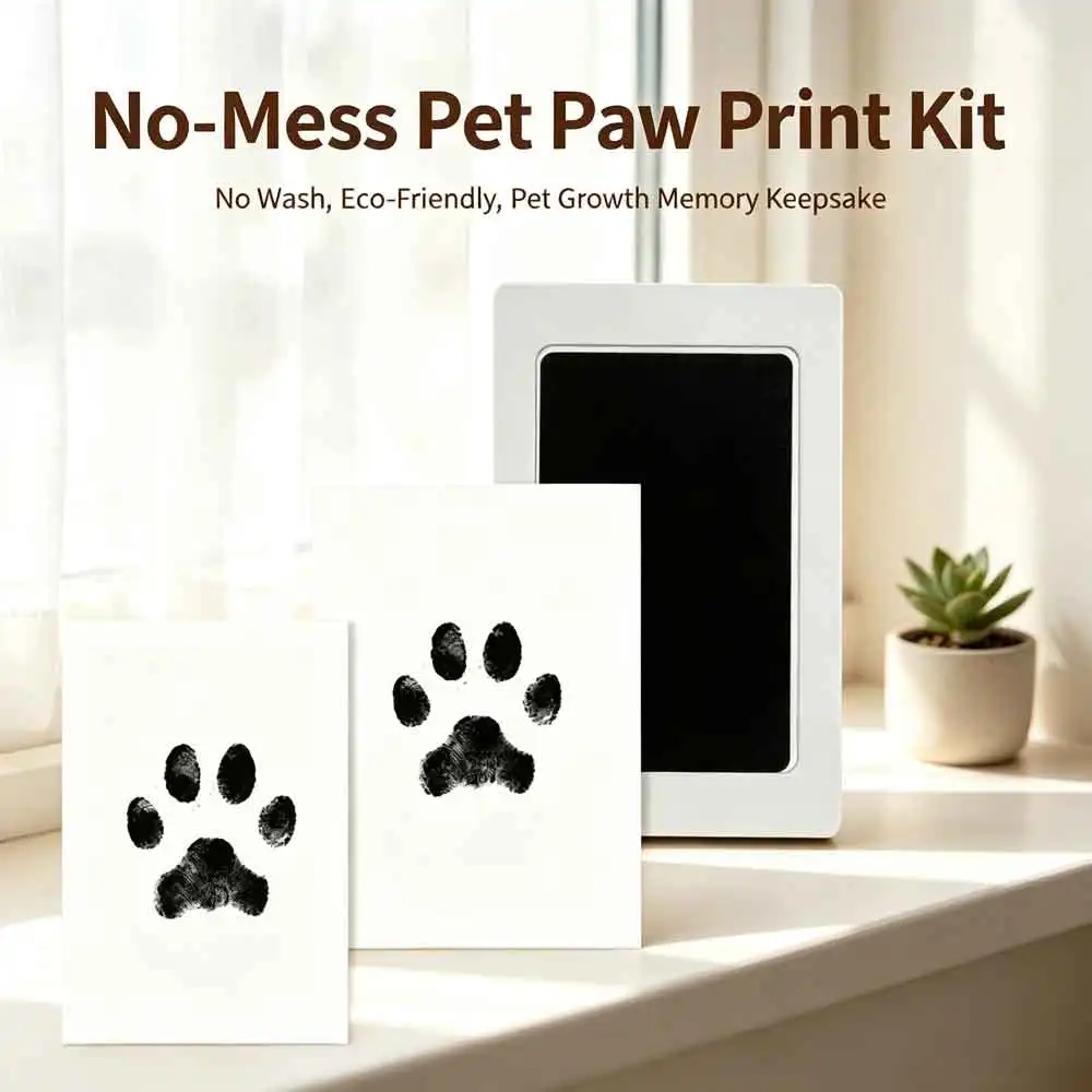 VVOCCI Pet Dog And Cat Paw Print Ink Set Pad Safe Non Toxic Baby Handprints Wash Free Easy Clean DIY Footprints Pet Souvenirs - view 5