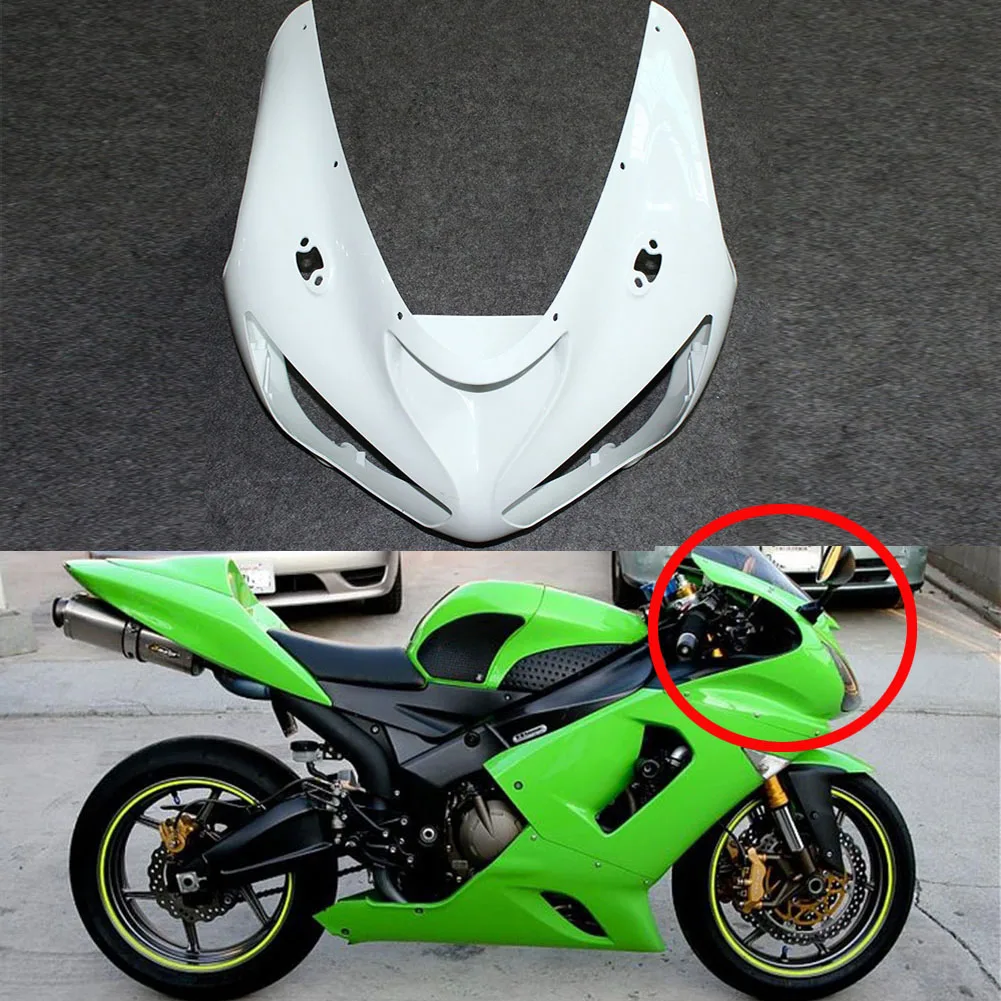 

Unpainted Upper Front Cowl Nose Fairing For Kawasaki Ninja ZX6R 636 2005-2006 05-06