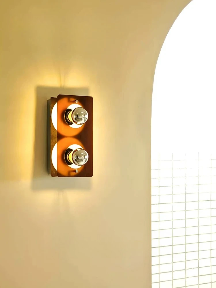 Bauhaus retro Bedroom Bedside Wall Lamps Metal acrylic E27 LED Wall Lights Background wall corridor Stairs Home Decor Sconces