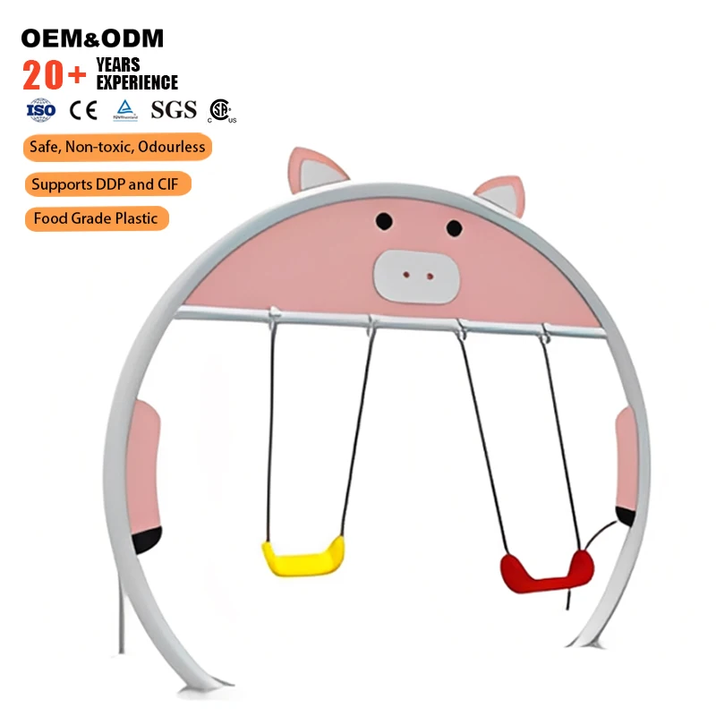 

Wholesale Custom Outdoor Playground Pig Head Round Swing Arch For Luxury Residential Compound Courtyard Landscape