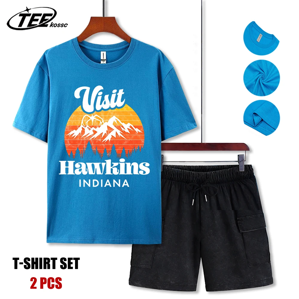 

Visit The Scenery Of Hawkins Print T Shirt Men Fashion All-Match Streetsuit O-Neck Cotton Clothing Unisex Summer Loose T-Shirts