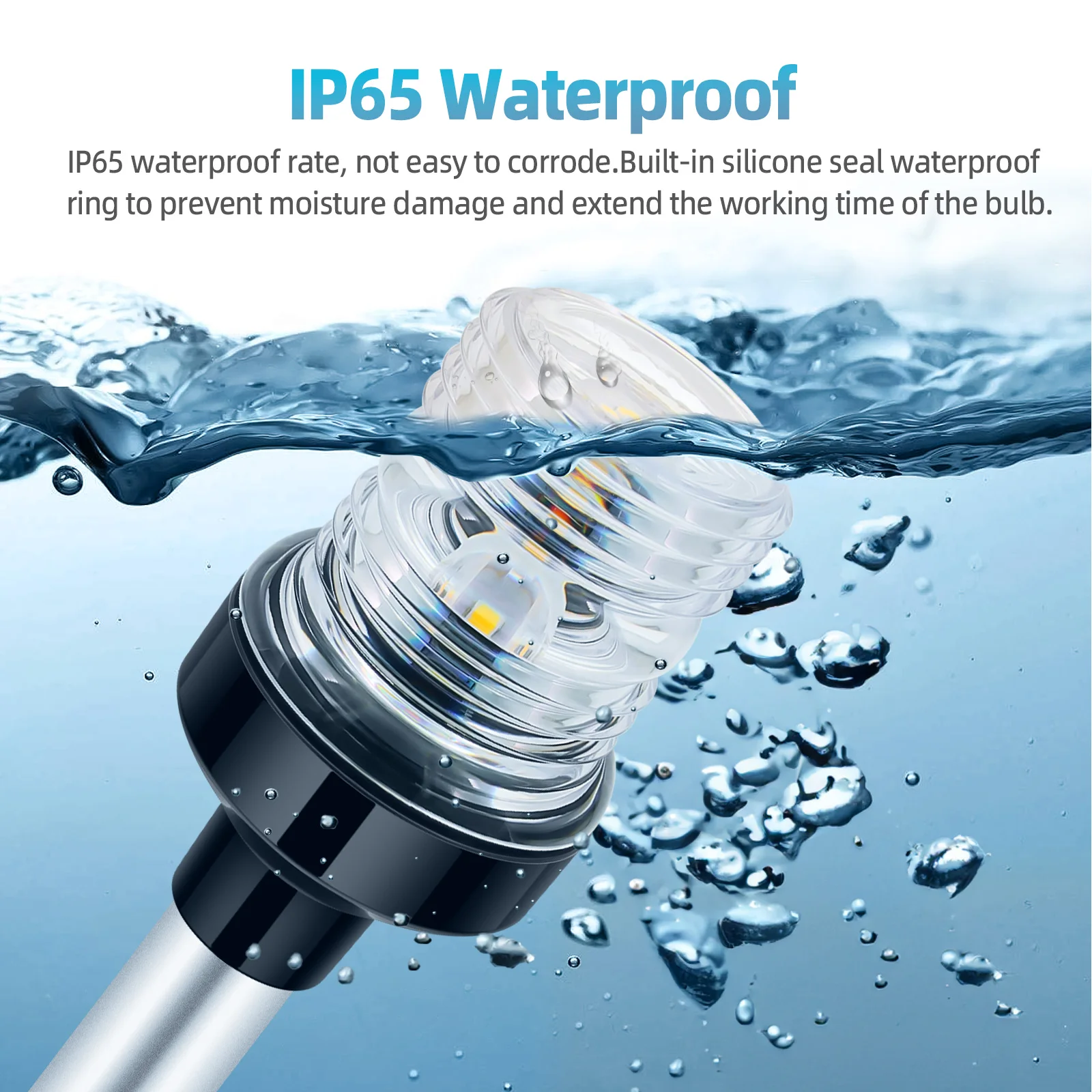 12V 24V Sailing Signal Light Boat Navigation Light Fold Down 360 Degree LED for Yacht Marine Anchor Light Boat Accessories