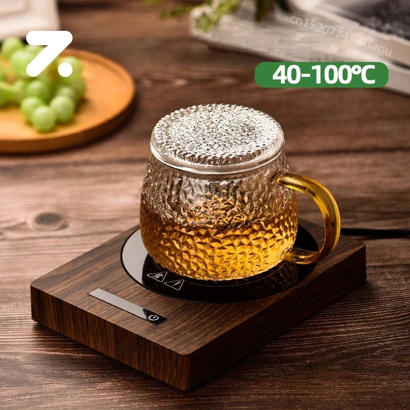 200W Cup Heater Mug Warmer 100°C Hot Tea Maker 5 Gear Warmer Coaster Electric Hot Plate Heating Pad Coffee Milk Tea 110V/220V