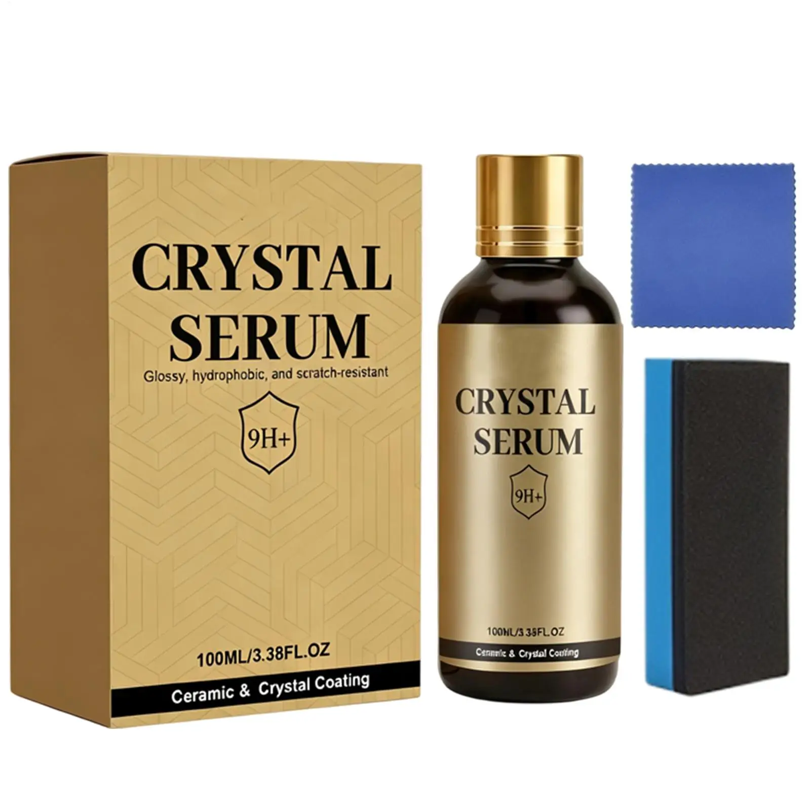 Revestimiento Cerámico para Autos 100ml, Protección 9H, Hidrofóbico, para Detallado de Pintura Automotriz, Set de Detallado para RV, Camioneta, SUV, Alto Brillo