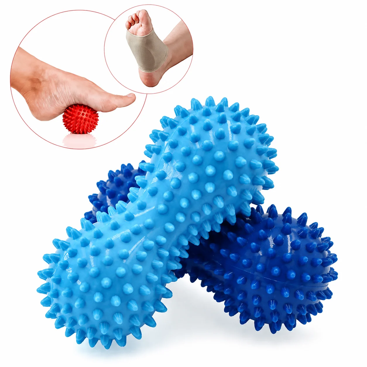 Spiky Peanut Massage Ball Foot Back Neck Muscle Roller Fitness Yoga Massage Tool for Home Gym Exercise Relaxation