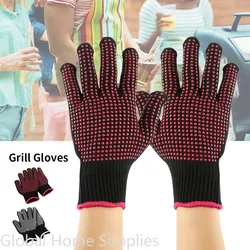 1 Paar Grill-Verbrühungs schutz handschuhe hitze beständige Grill handschuhe Küchen feuerfeste rutsch feste Handschuhe zum Kochen