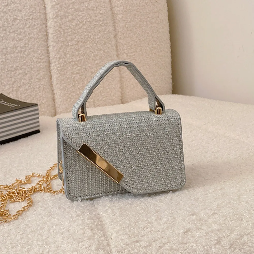 Trendige Mini-Quadrat-Tasche, Umhängetasche, koreanischer Stil, glitzernde Handtasche, tägliche Pendeltasche, lässige Umhängetasche