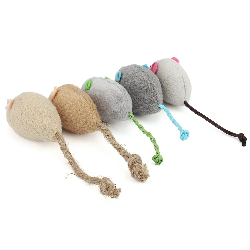 3/24Pcs Rattle Cat Mouse Toys Also Prefilled Catnip Faux Fur Cat Toys Interactive Cat Game Catnip Toys for Cats Pet Products