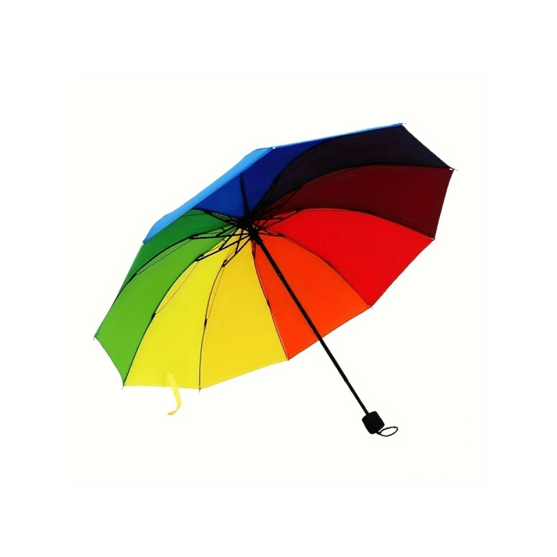 1PC 10 Bone Manual Outdoor Rainbow Folding Umbrella