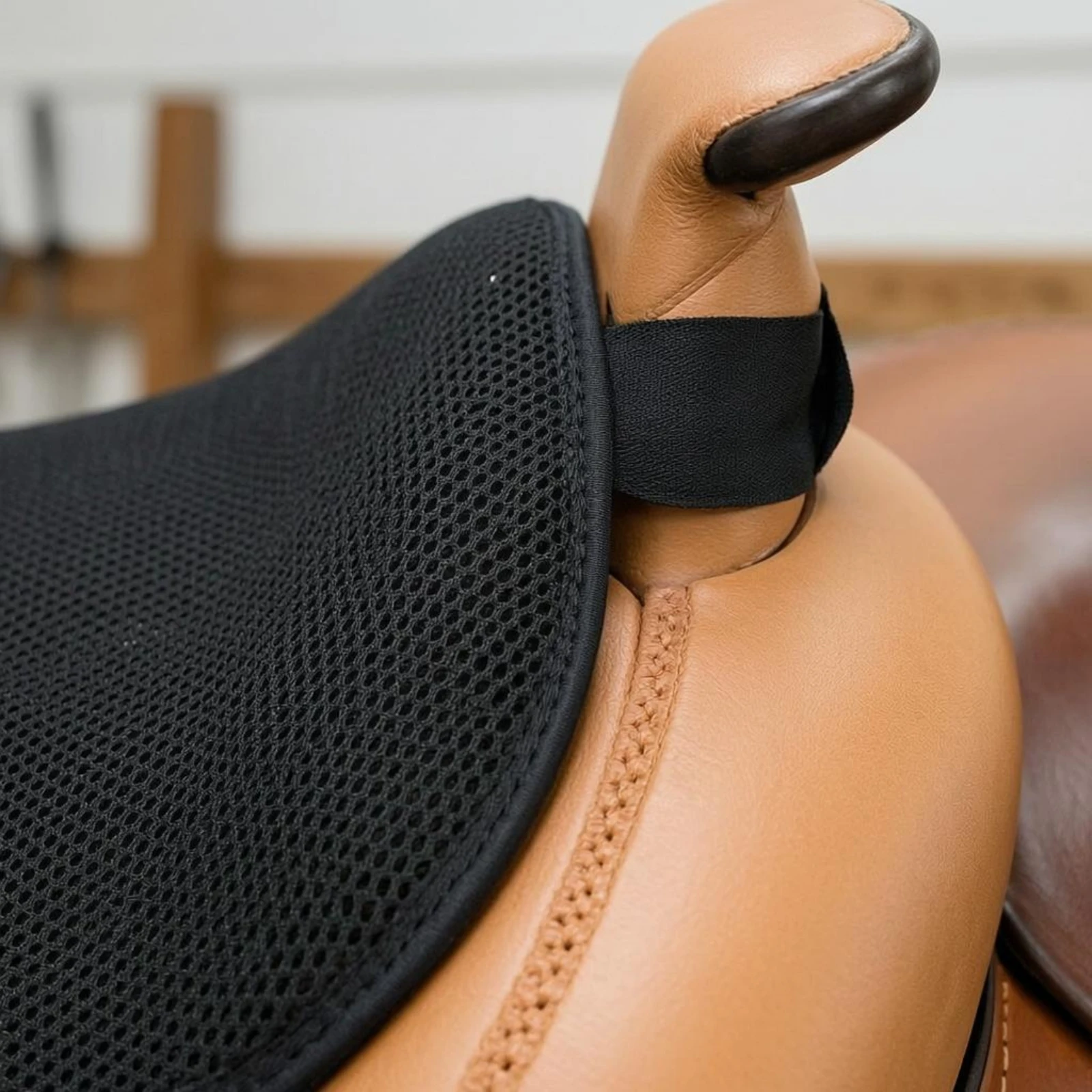 Contoured Horse Saddle Pad Black Contoured Saddle Pad Equestrian Gear Strap Loops Moisture Wicking