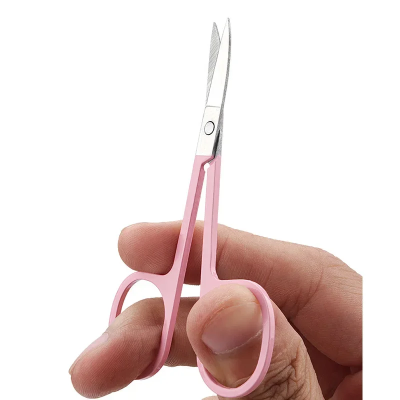 Small Nail Tools 1 Pc Eyebrow Trimming Scissors Stainless Steel Manicure Facial Nose Hair Scissors Women Makeup Beauty Tool