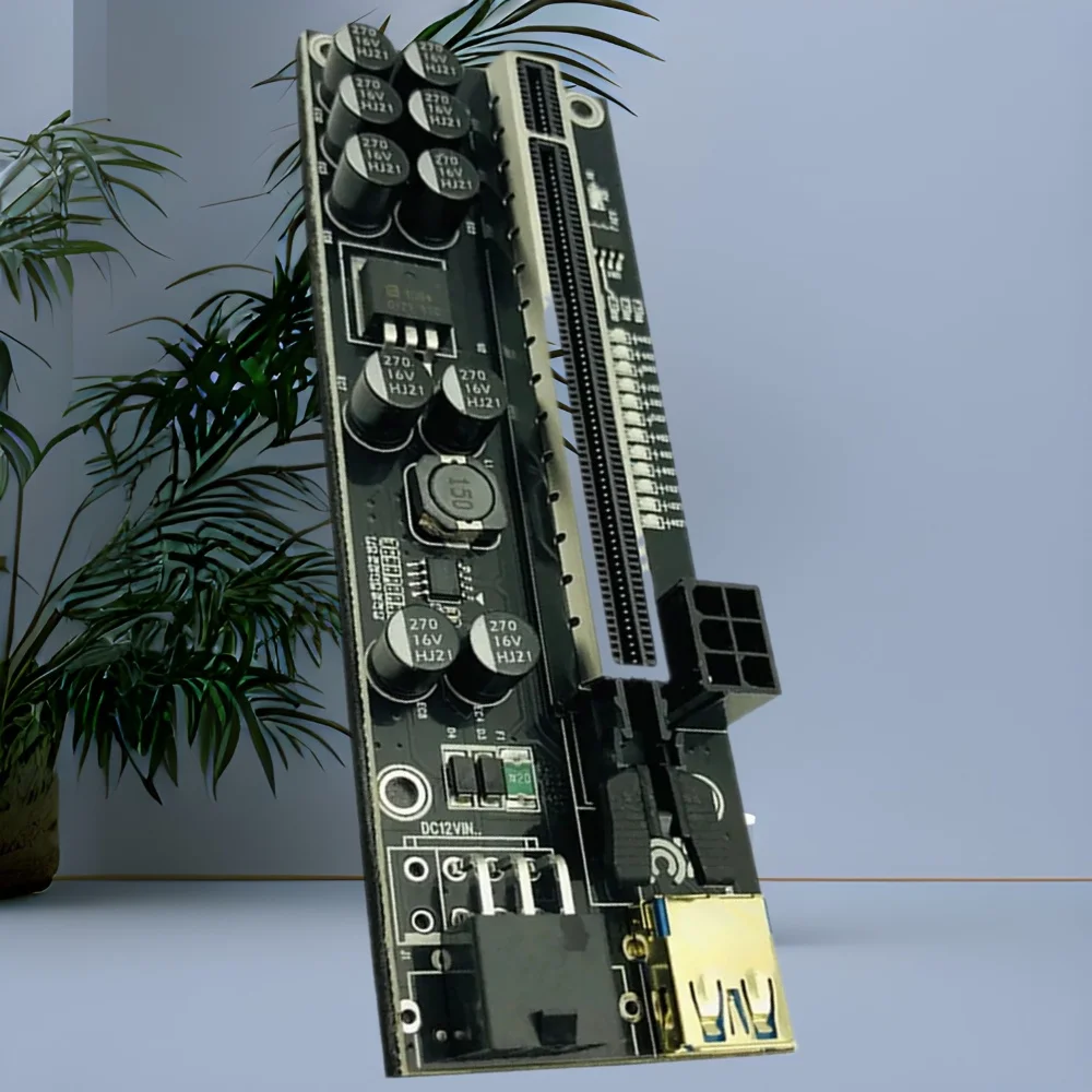 

6 шт. V011 Pro Pcie Riser 011 Cabo Riser Card PCI Express X16 10 конденсаторов USB 3,0 кабель 6-контактный источник питания для видеокарты графического процессора