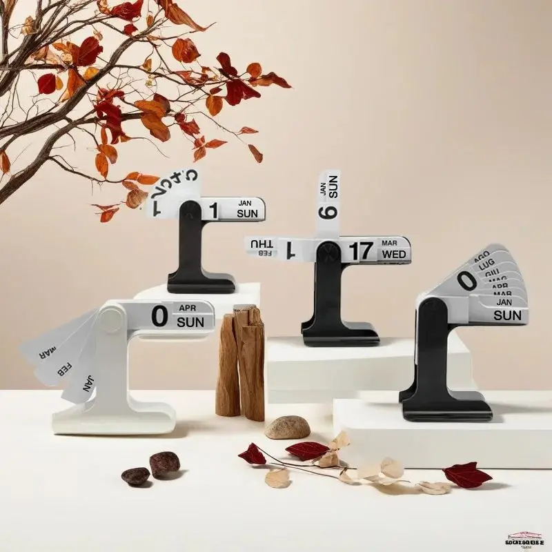 Moderner Minimalistischer Immerwährender Tischkalender Kreativer Plastik-Schreibtischkalender für Büro Zuhause Schreibtischdekoration Geschenk Deko