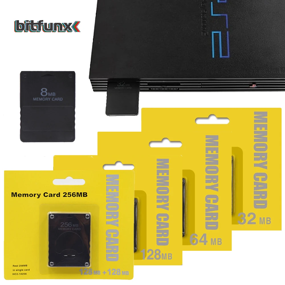 BitFunx For PS2 Memory Card Empty Card Expansion Card For PS2 Fat/ Slim Game Console 8MB/16MB/32MB/64MB/128MB/256MB