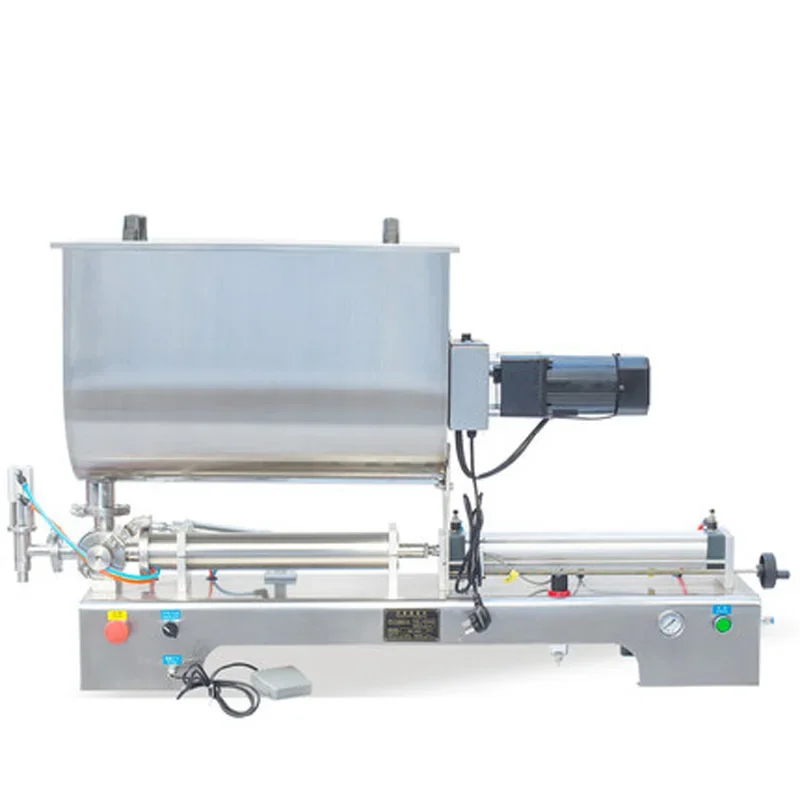 10-100ML Liquid Filling Machine Horizontal Pneumatic filling machine With Stirring Function for chili paste sesame paste Filling