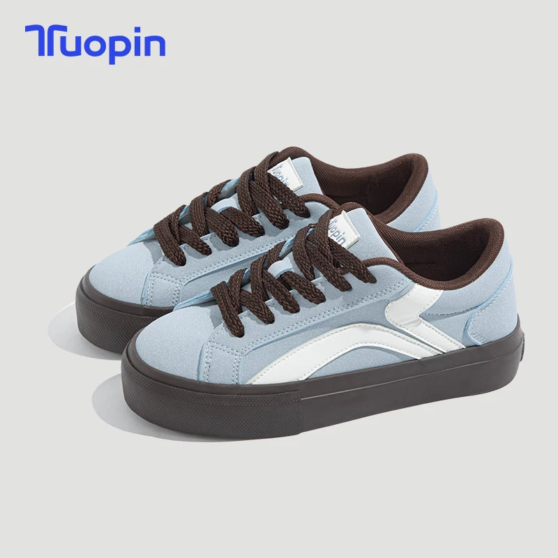 Tuopin-zapatillas de deporte informales para mujer, zapatos de entrenamiento Moral, planos, combinan con todo, estilo universitario