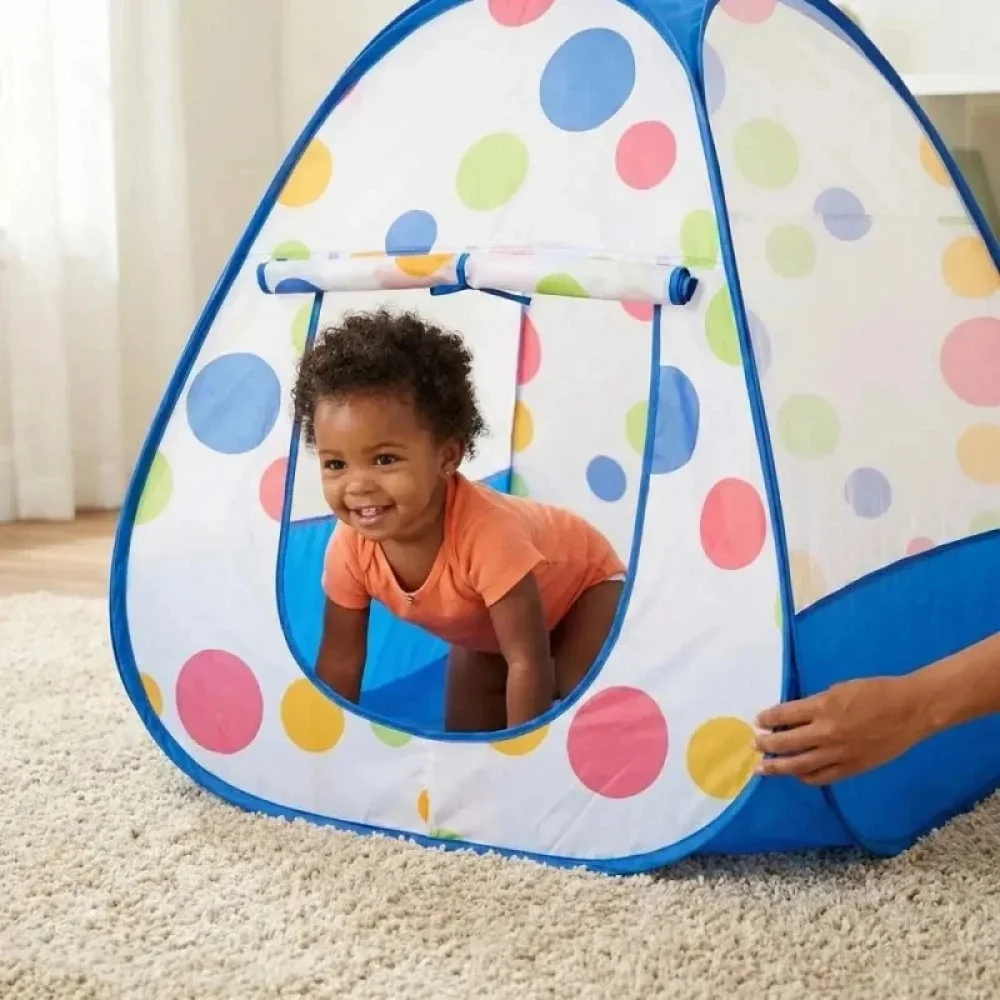 Kids Pop Up Play Tent Foldable Portable Indoor Outdoor Game Tent with Mesh Window Breathable Soft Cushion Animal Paradise Gift