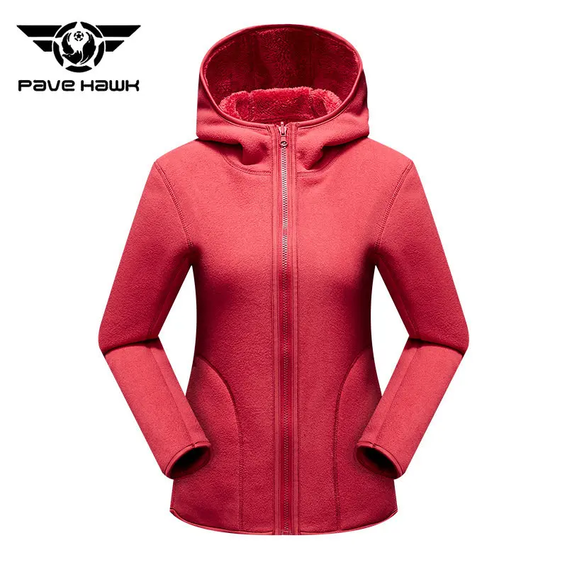 Outdoor Hiking Jacket Men Women Double-sided Fleece Warm Windproof Hooded Jackets Climbing Cycling Camping Fishing Coats Winter