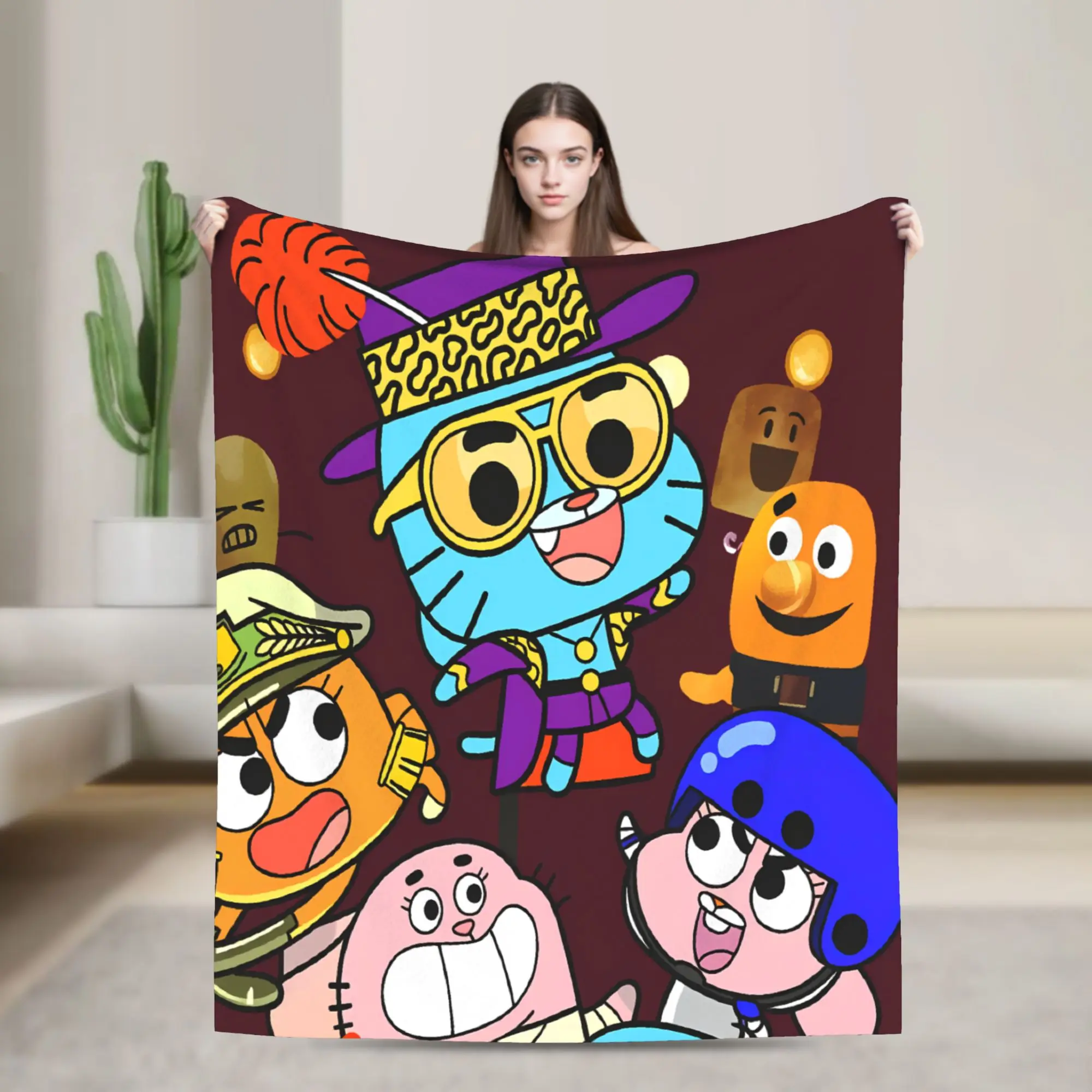 The Amazing World Of Gumballs  Blankets Soft Street Trend Plush Throw Blanket For Boy Girl Couch Bed Flannel Bedspread Bed Cover