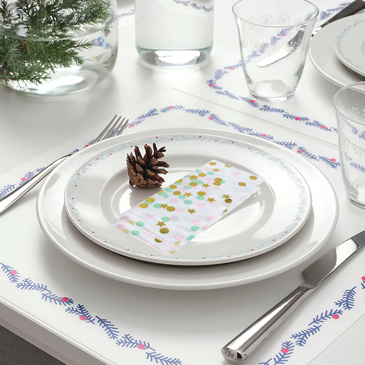 

20pcs Gold Foil Napkins Printed Disposable Paper Towels For Wedding Party Birthday Dinner Event Supplies Colorful Pattern