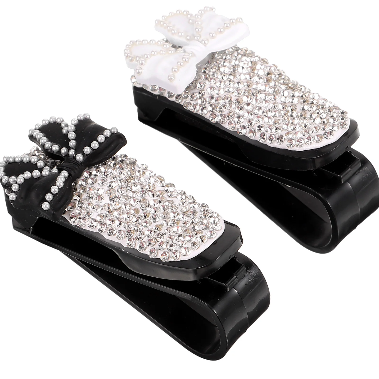 

2pcs Car Sunglass Holder For Visor Eyeglasses Clip Organizer Storage Small Lightweight Universal Fit Car Accessories