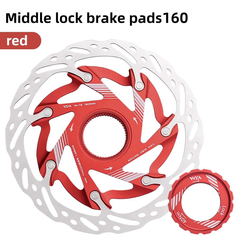 VXM Road Fiets Center lock Schijfremrotor Pads CNC Lichtgewicht Aluminium MTB Fiets Rotors 140mm 160mm fietsen Schijven Onderdelen