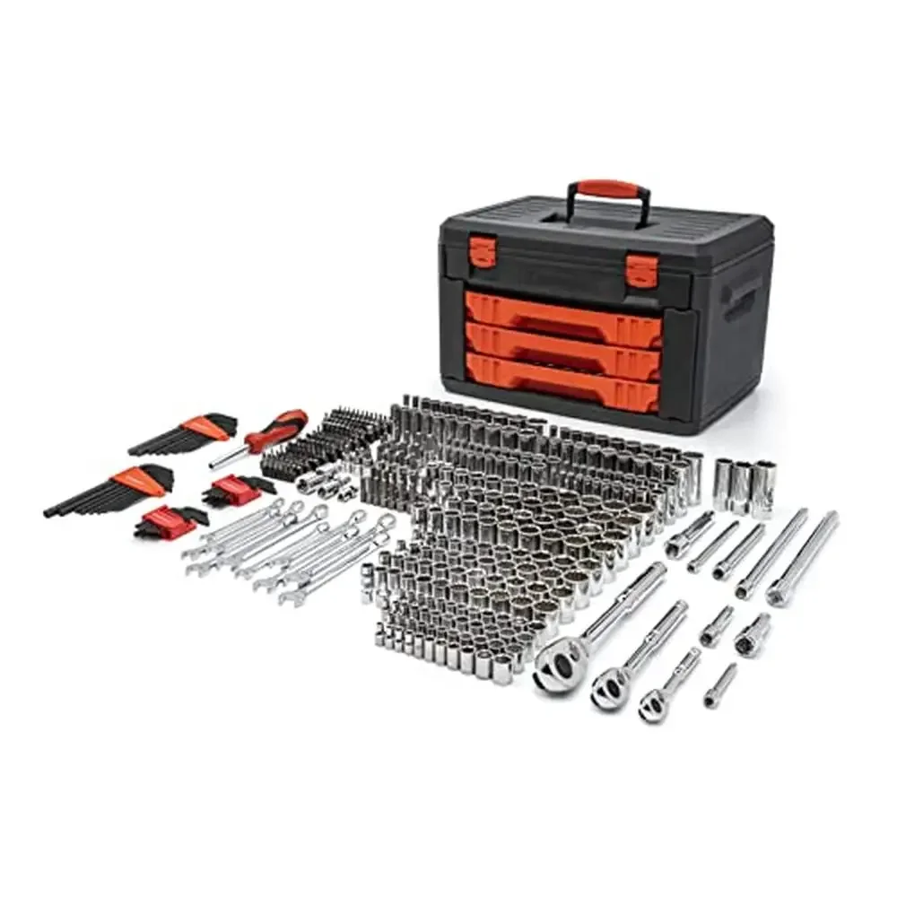 450-Piece Mechanics Tool Set CTK450 Premium 72-Tooth Ratchet Quick Socket Exchanges Off-Corner Loading Technology SAE/Metric