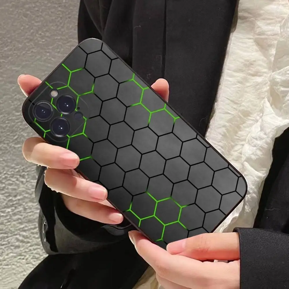 Роскошный силиконовый чехол для телефона в стиле киберпанк с сотовым кубом для iphone 16, 15, 14, 13, 12, 11 Pro Mini XS MAX Plus X Cover