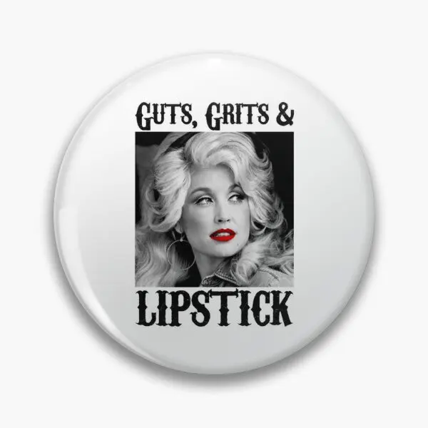 Dolly Parton Guts Grits  Soft Button Pin Decor Brooch Fashion Jewelry Hat Gift Lapel Pin Metal Clothes Cartoon Women Funny