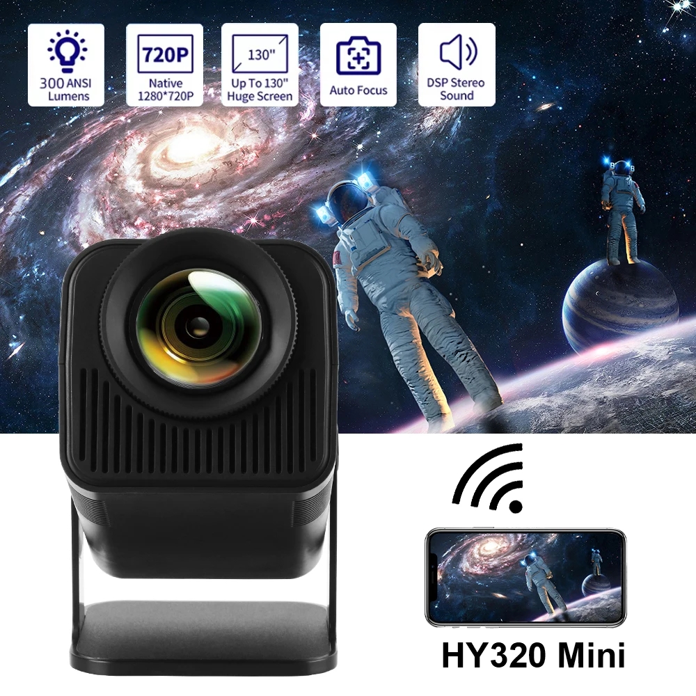 Smart 4K Projector HY320 Android 11 Outdoor Office Portable Projecto HD 1920x1080P Visual Audio Image Electron Home Cinema