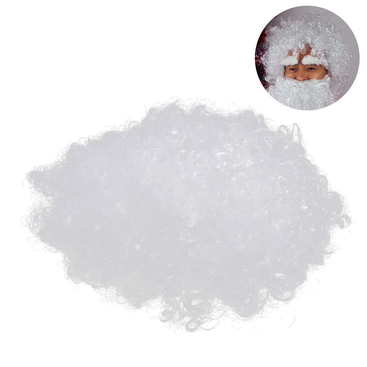 Santa Claus Christmas Costume Curly Comfortable Size Fit for Adults Masquerade Party Christmas Wigs Costume Santa
