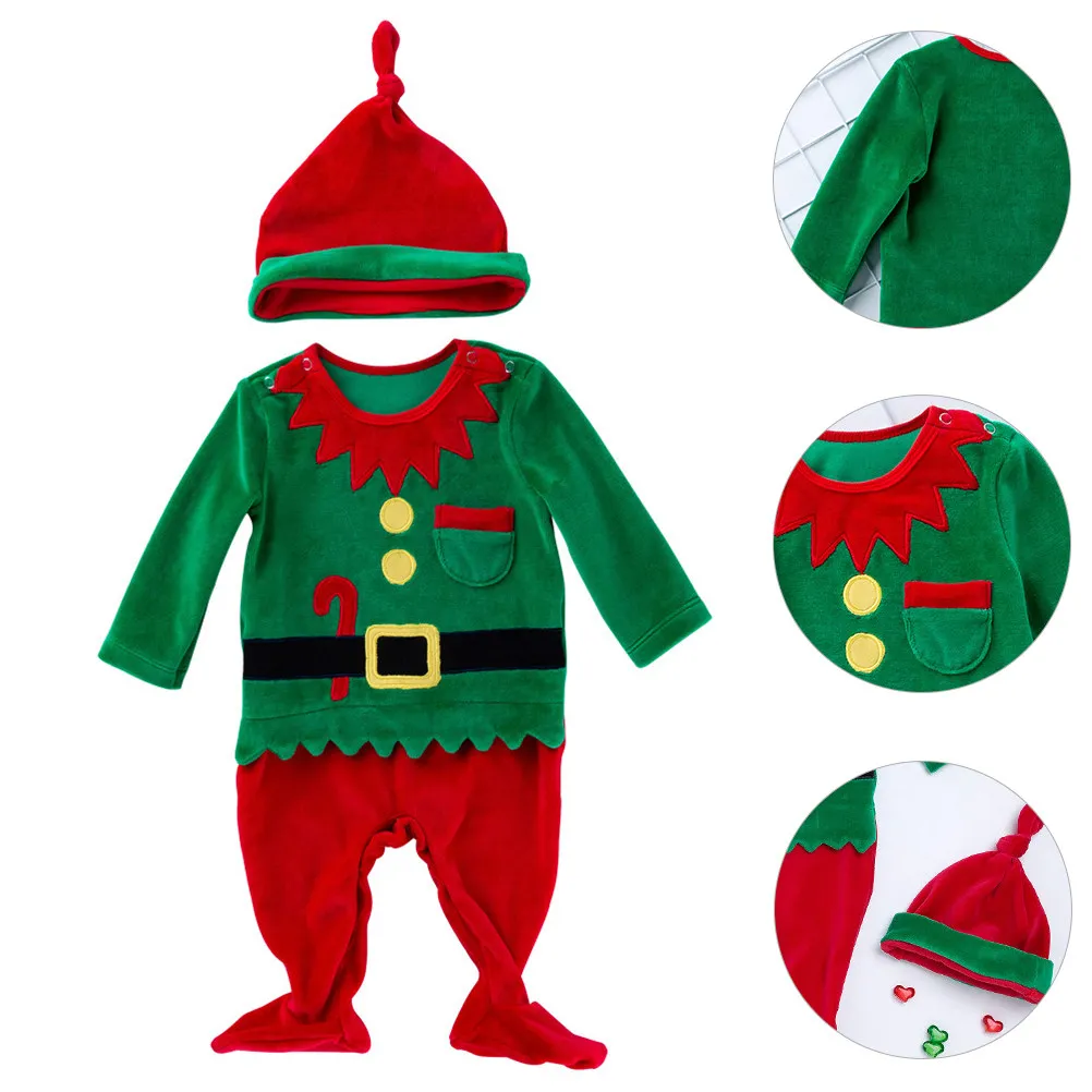 

Santa Claus Jumpsuit Xmas Costume Christmas Baby Jumpsuit Outfit Premium Material Durable Handy Longtime Use Classic Red Green