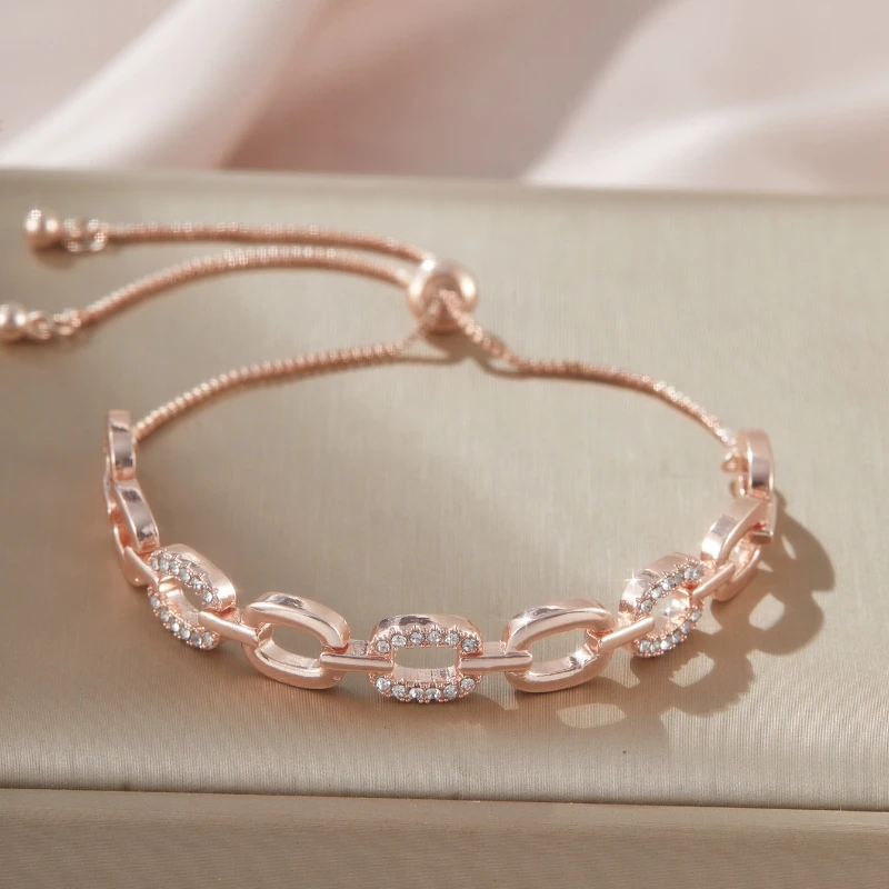 Ladies' Elegant Temperament Bracelet, Sparkling with Zircon Inlay, Suitable for Daily Wear, Is The Best Choice for Gift Giving
