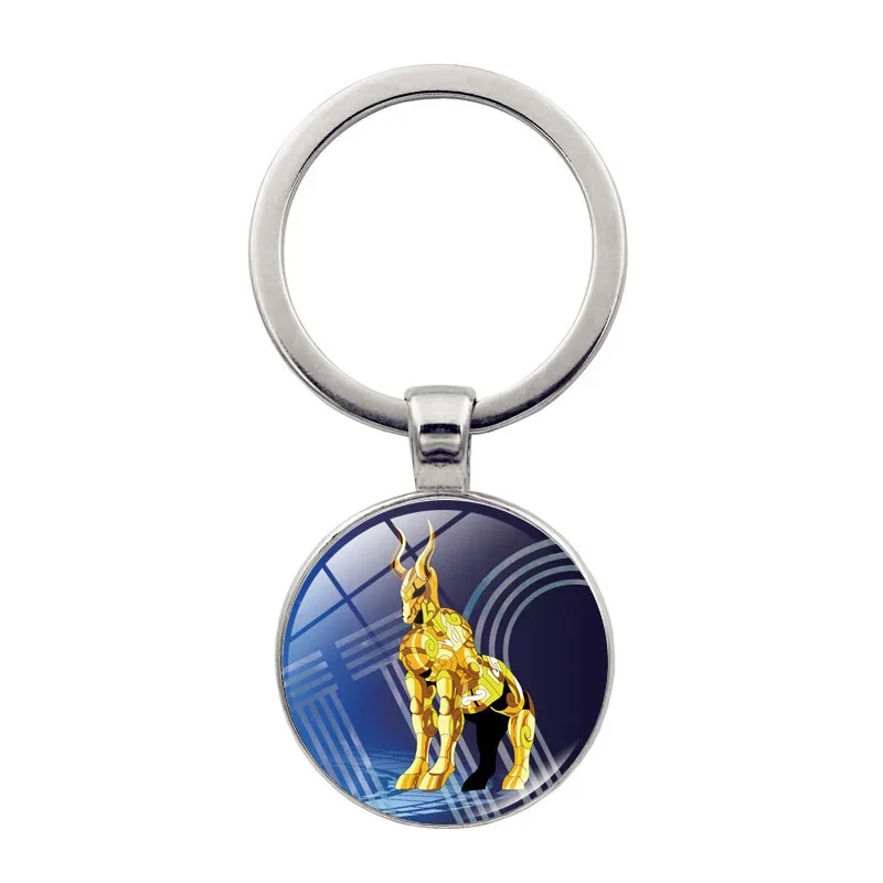 Constellations Keychain Aries Sagittarius Leo Capricorn Art Photo Glass Cabochon Keyring Car Key Ring Men Gift