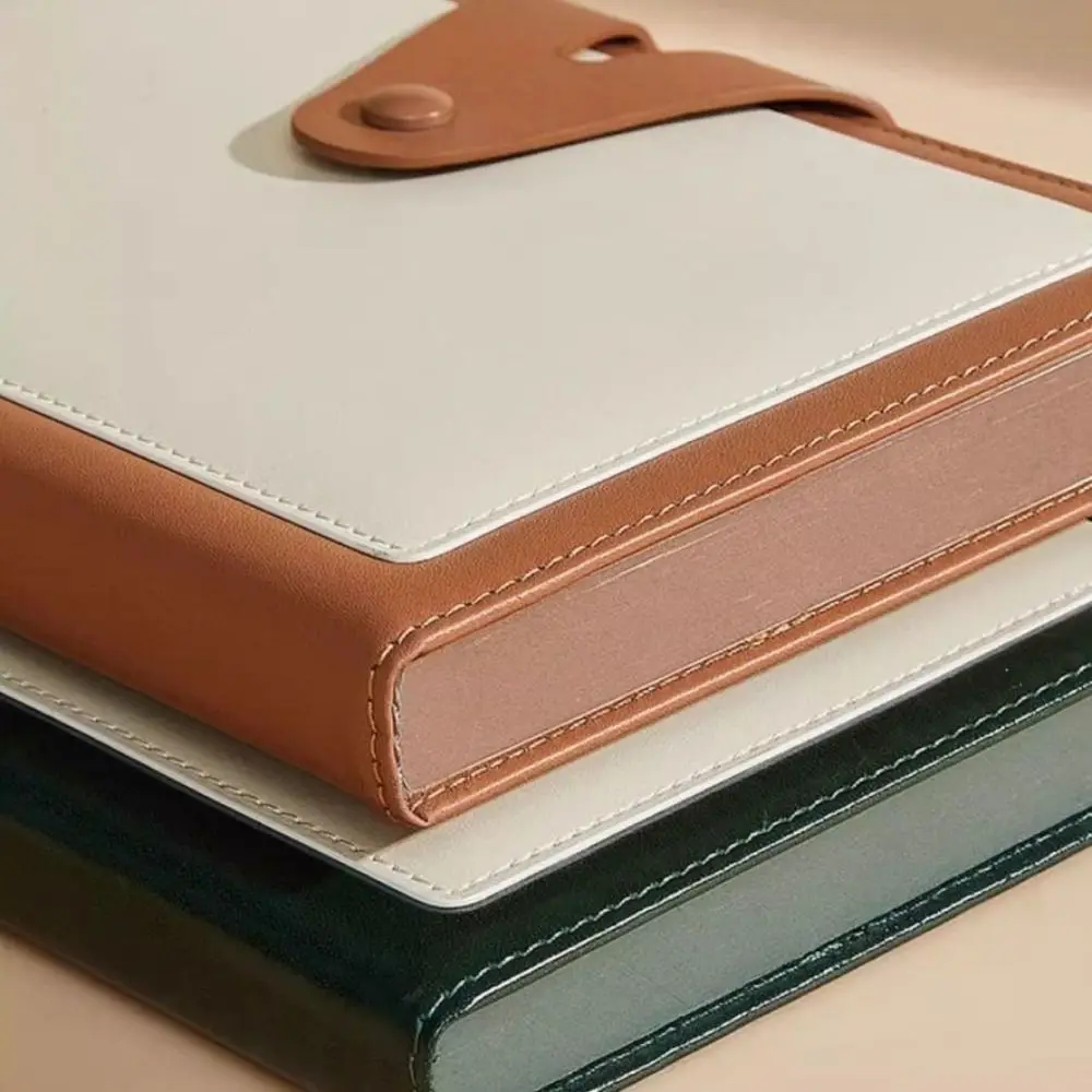 便利な A5 日記帳 バックル付き 厚手 会議用メモ帳 レトロ PU スケジュール帳 学校用