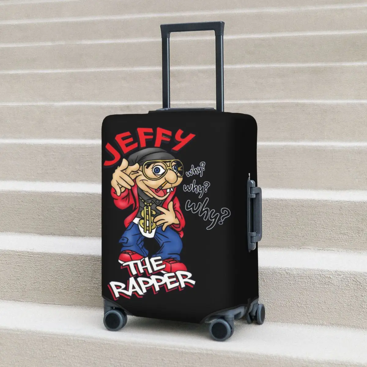 

Jeffy The Rapper SML Character Suitcase Cover Protection Elastic Travel Luggage Protector Covers for 18-32 Inch