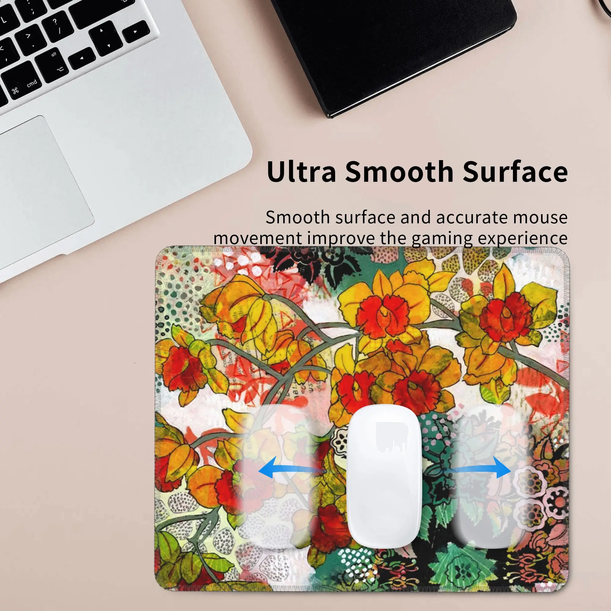 Weeping Daffodils لوحة ماوس صفراء لوحة مفاتيح الكمبيوتر ماوس حصيرة ألعاب الكمبيوتر المحمول مكتب حصيرة مكتب الملحقات الجدول الحصير